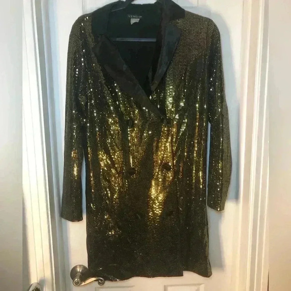 VENUS Women’s Metallic Blazer Mini Dress - Picture 3 of 16